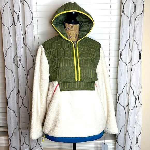 UGG® IGGY Sherpa Half Zip Hooded Jacket - Picture 1 of 12